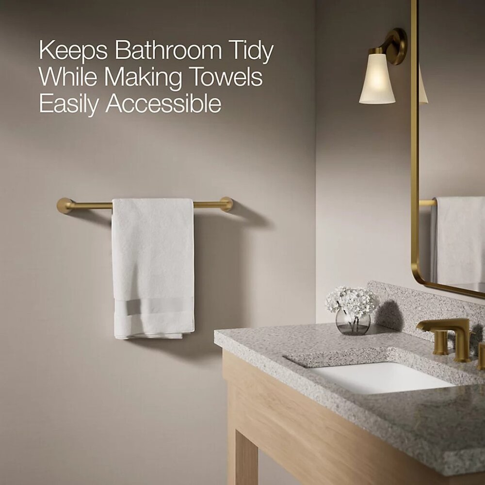 Kohler Cursiva 24" Towel Bar Brushed Brass NWT